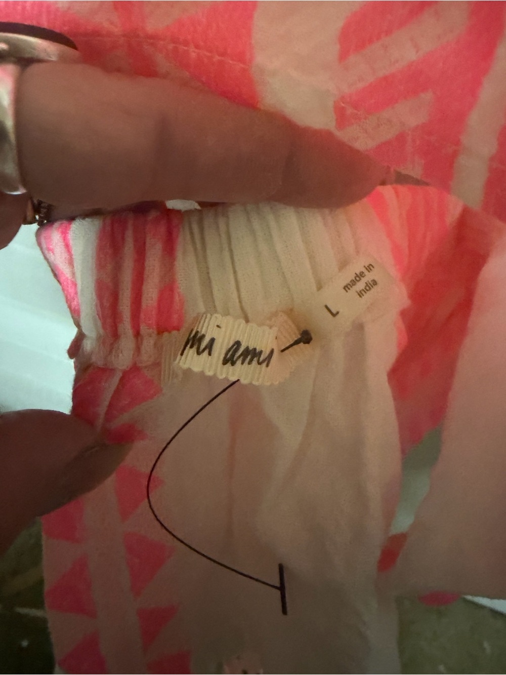 miami Neon Pink Patterned Ruffle Crop Top - Picture 2 of 4
